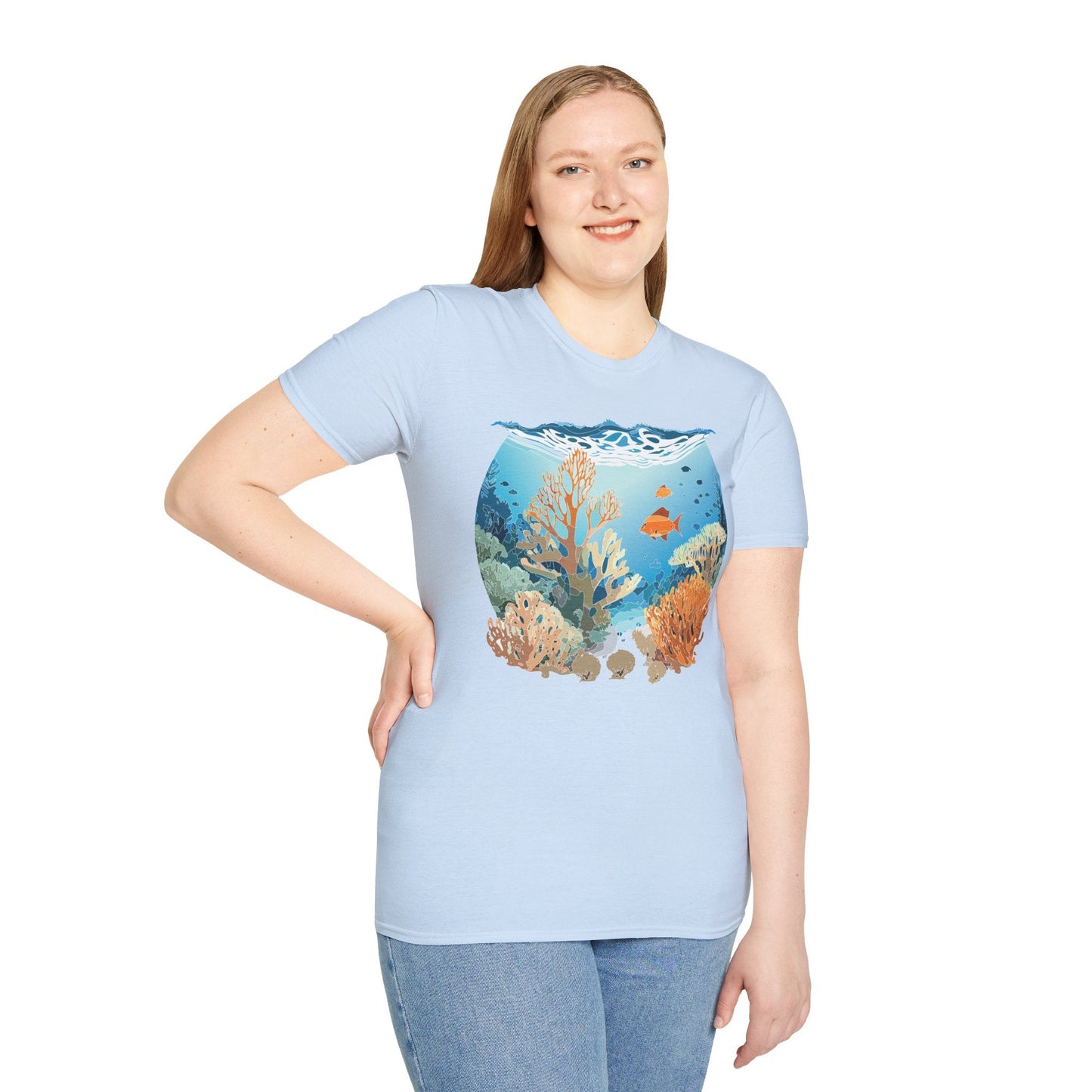 Ocean Tee Shirt Unisex Gildan Softstyle Cotton Tee Shirt 64000 Lightweight Breathable Comfort