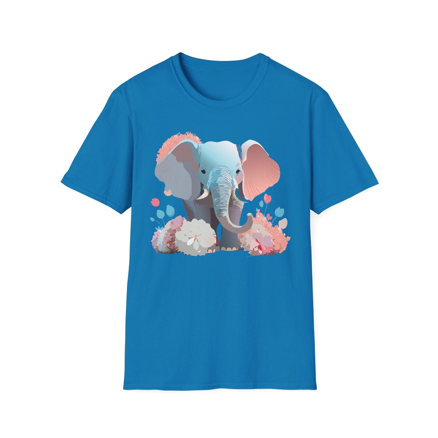 Elephant T Shirt Unisex Softstyle Graphic Tee With Elephant Animation Animal Print