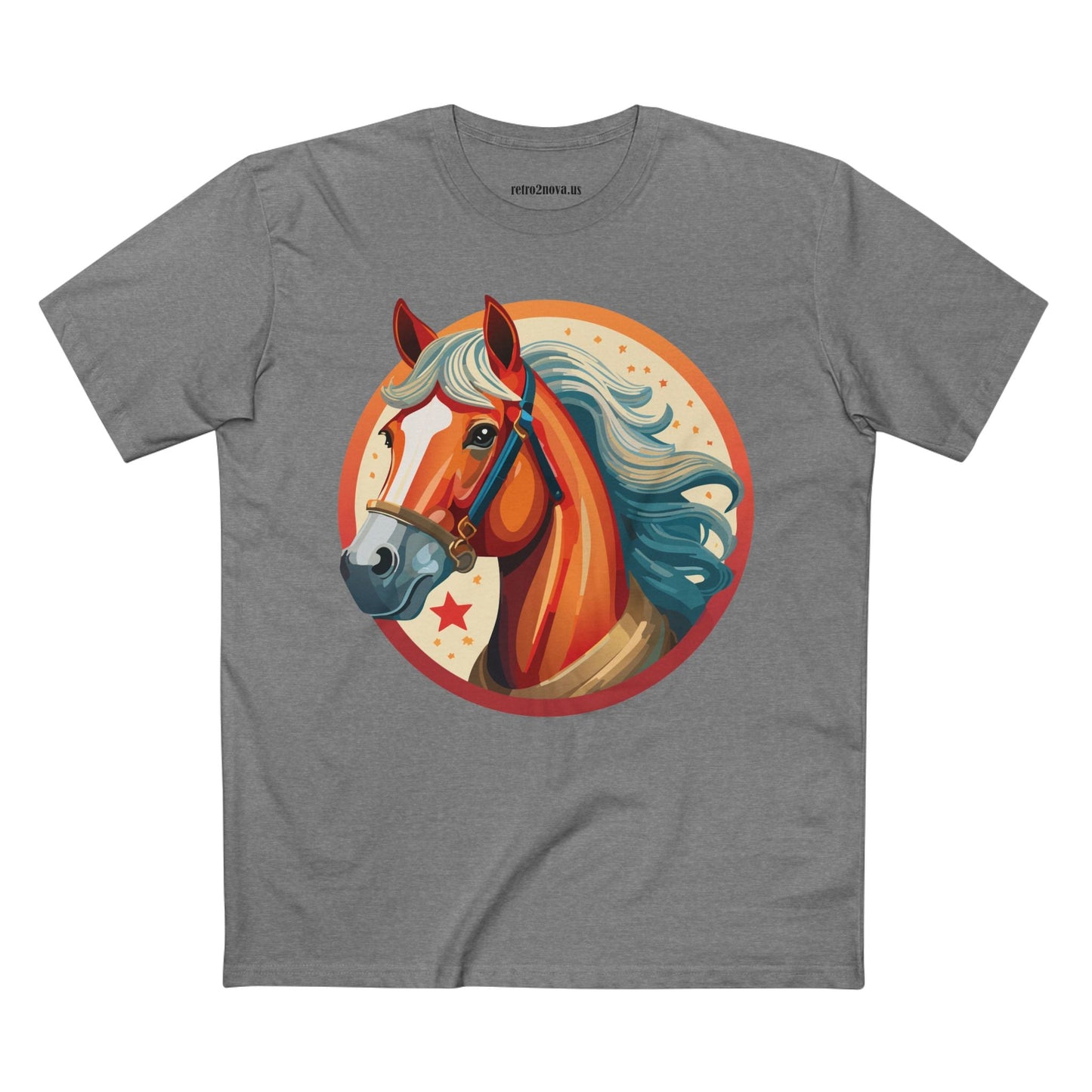 Horse And Animals Unisex Premium Cotton Art Tee Featuring Original Retro2Nova Design From Our Art Collection