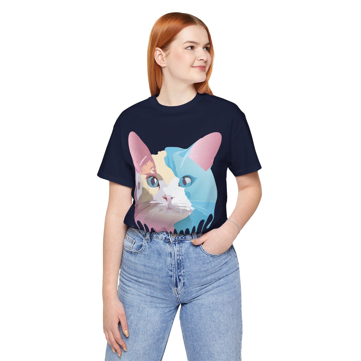 Cat Graphic Tee Unisex Short Sleeve Shirt With Vintage Adelpha Artwork