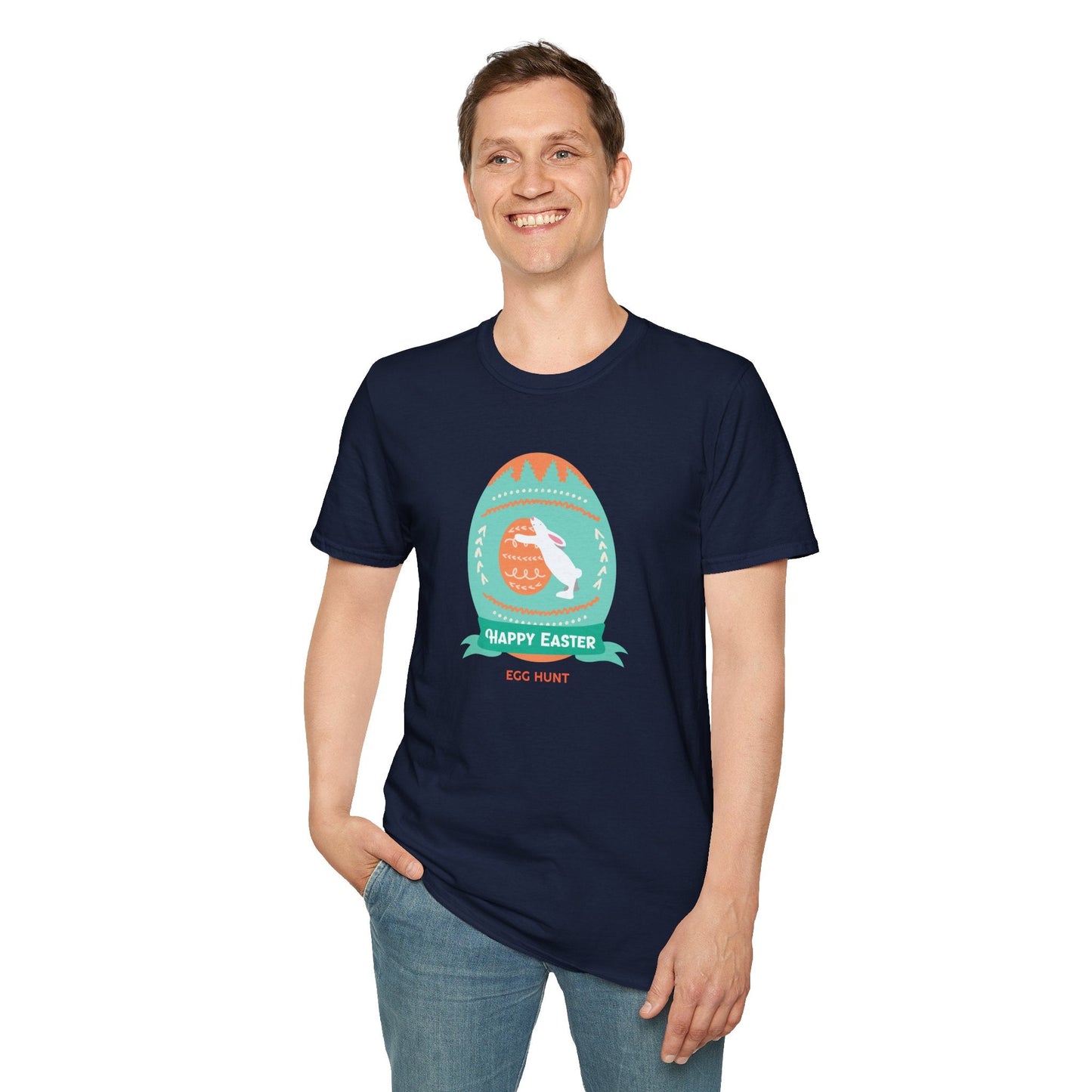Easter Egg T Shirt Unisex Softstyle Tee With Easter Signature Design 100 Percent Ring Spun Cotton