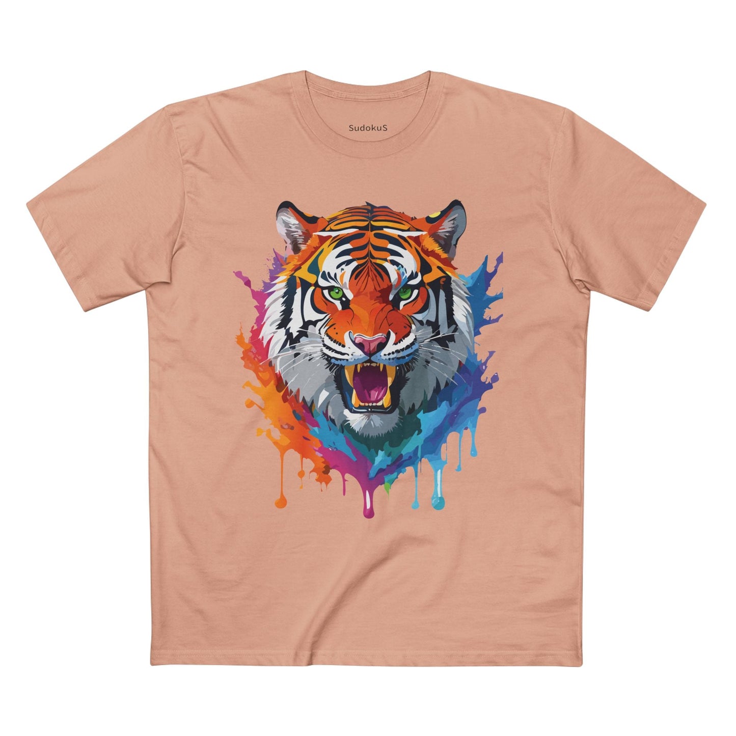 Tiger Graphic Unisex 100 Cotton Staple Tee with Animal Design Artwork 33