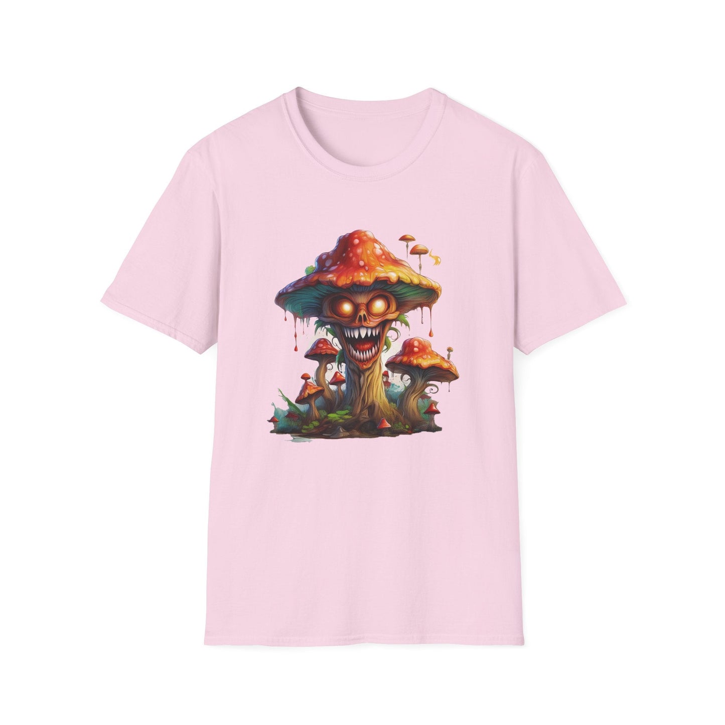 Mashroom Tee Shirt Unisex Softstyle 64000 100% Ring Spun Cotton with Funny Mushroom Artwork