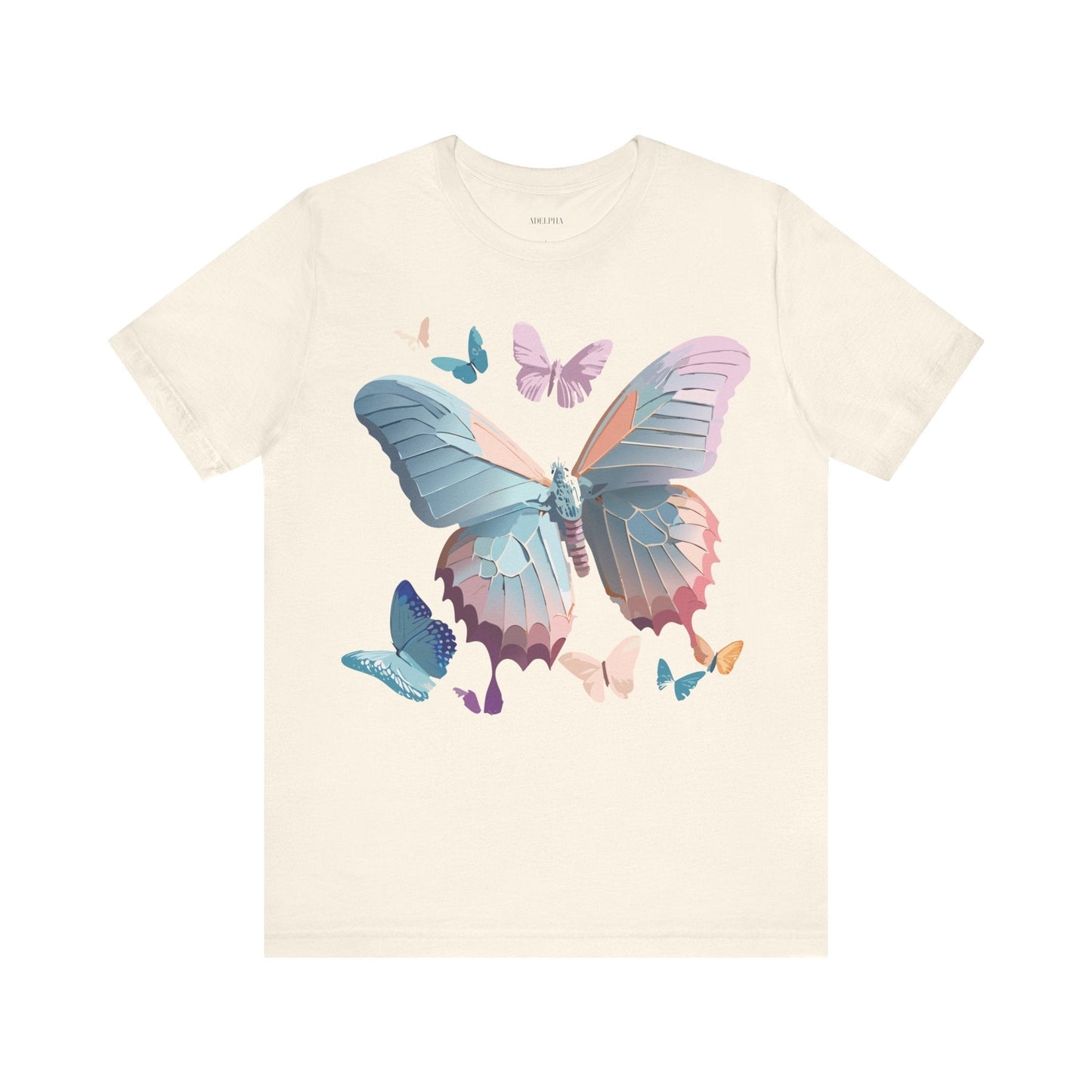 Butterfly Graphic Short Sleeve Tee Unisex Vintage Art Shirt By Adelpha