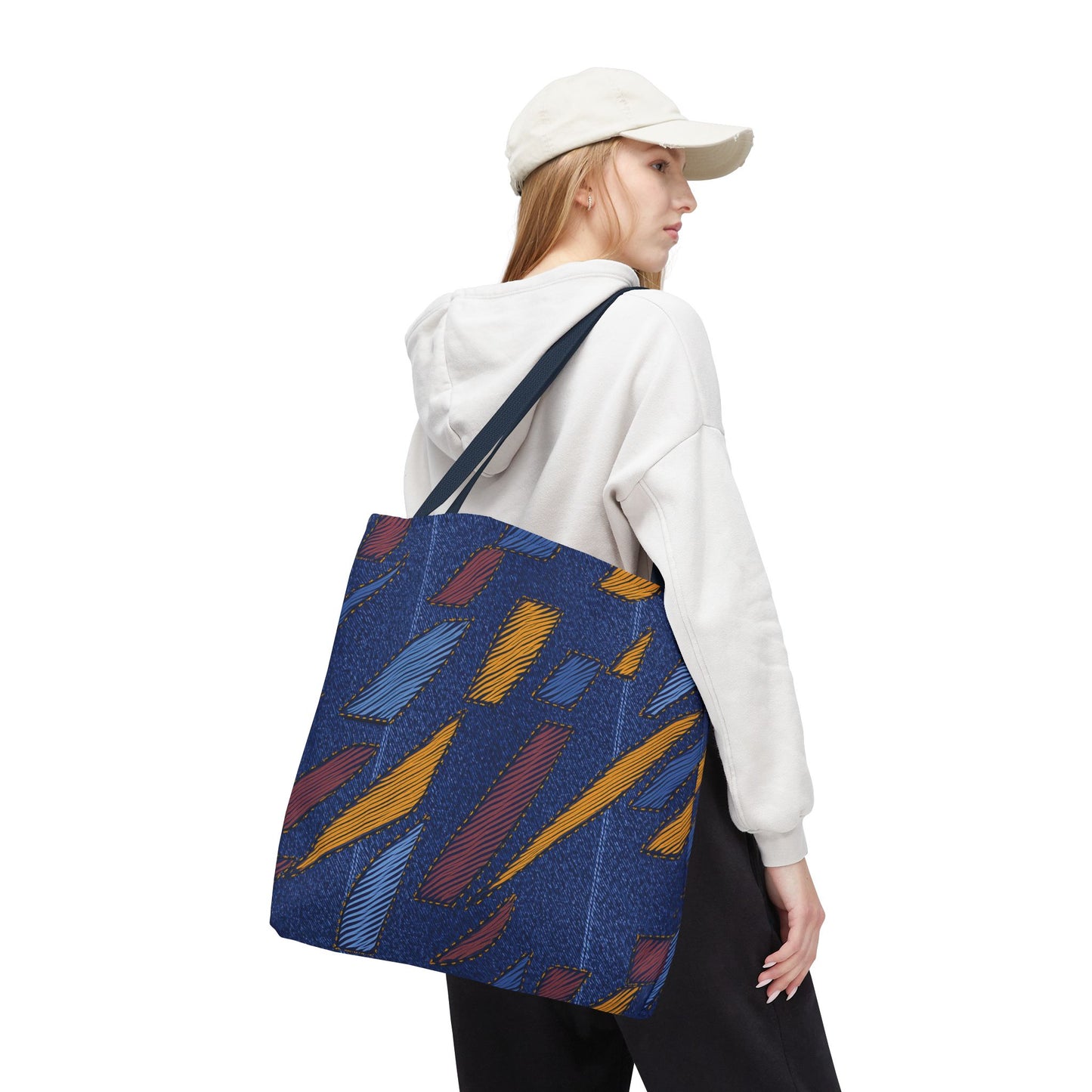 Denim Fabric Imitation Print Unisex Canvas Bag Poly Spun 3 Sizes Tote Bag 149