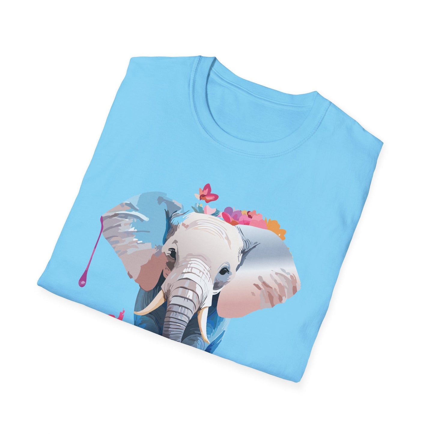 Elephant T Shirt Unisex Softstyle 64000 Graphic Elephant Illustration Animal Tee For Everyday Wear