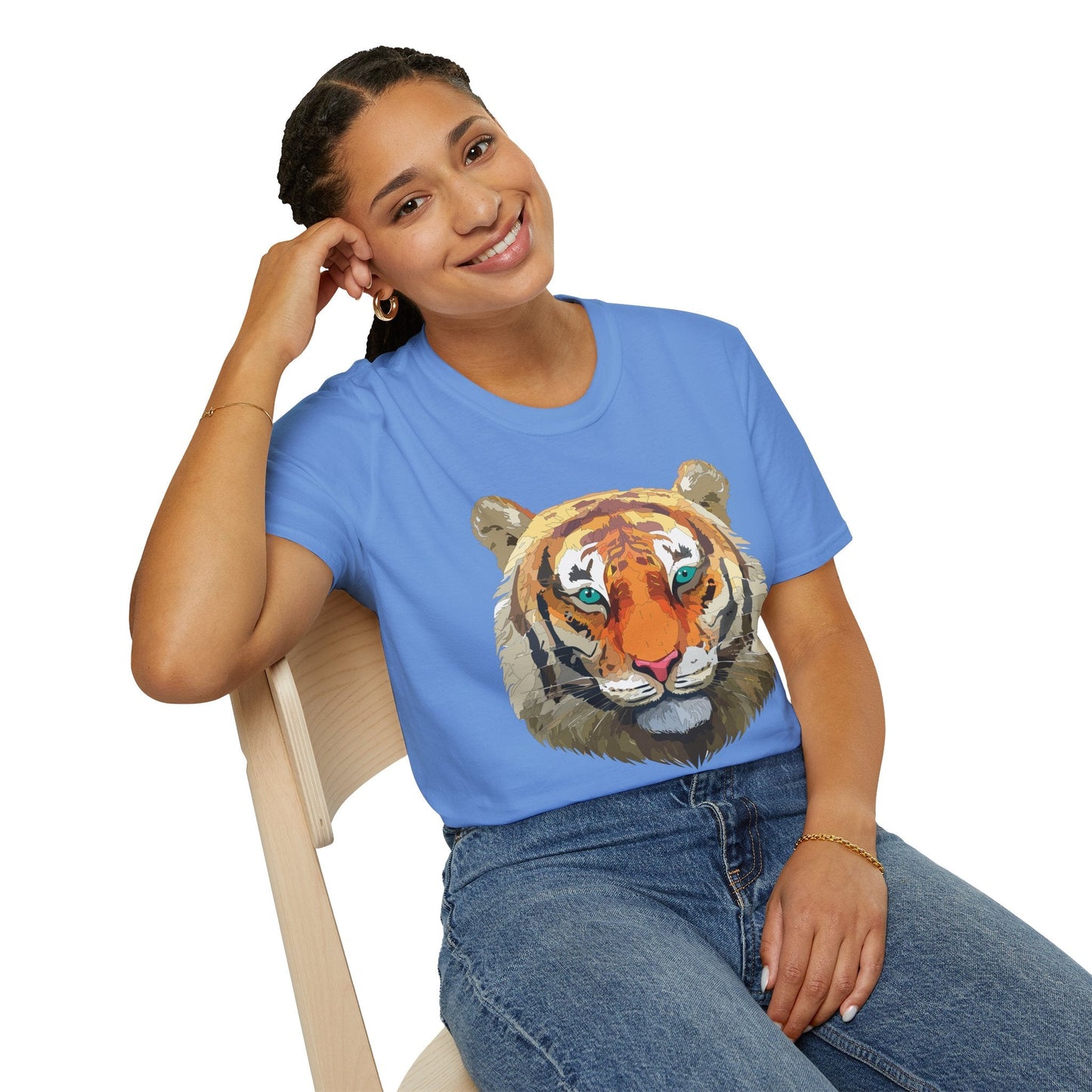 Tiger Shirt Unisex Animal Tee Gildan Softstyle 64000 Cotton Tee