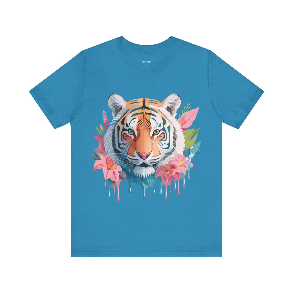 Tiger Graphic Unisex Cotton Bella+Canvas Tee with Art Animal Design e68