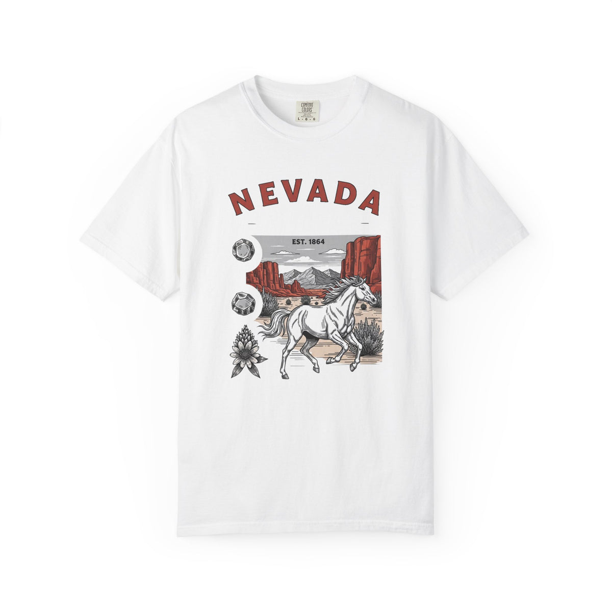 Nevada State Vintage Travel Tourist Graphic Tee Unisex 100 Cotton Comfort Colors T-Shirt