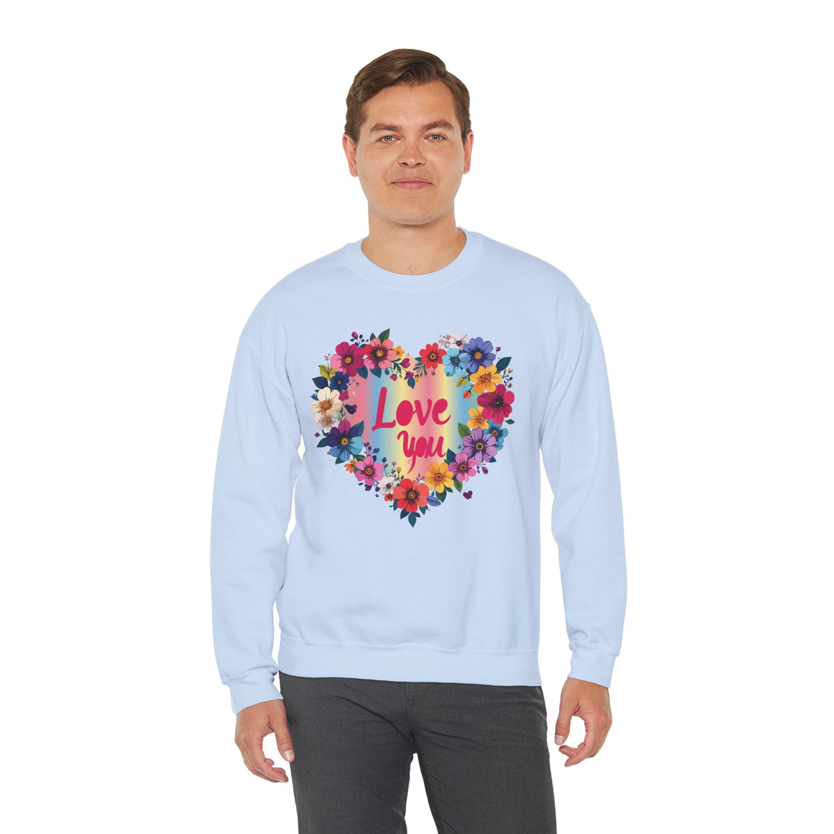 Floral Love You Heart Sweatshirt, Floral Heart Sweatshirt, Floral Love Sweatshirt, Valentine's Day Sweatshirt, Floral Sweatshirt 111