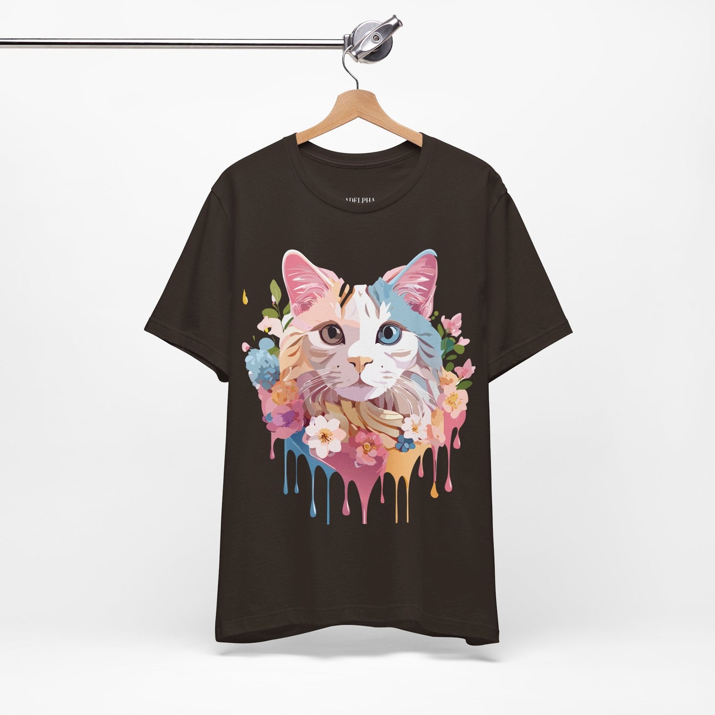 Cat Graphic Tee Unisex Short Sleeve Shirt Featuring Vintage Adelpha Artwork