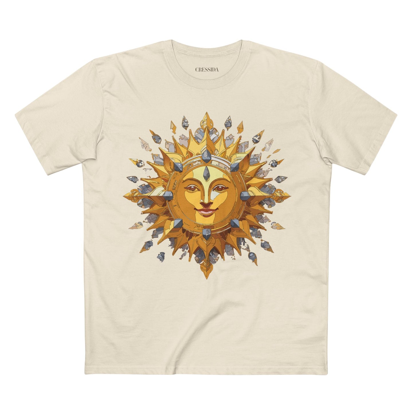Gold Sun Graphic Unisex 100 Cotton T-Shirt with Golden Art Design 11