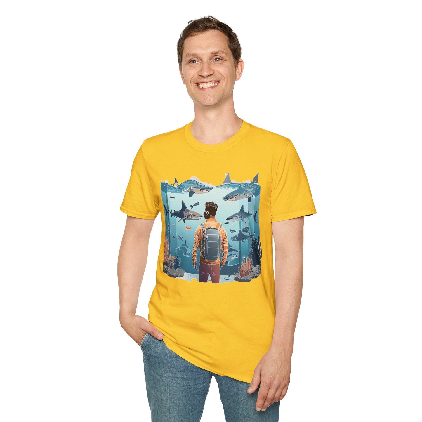 Ocean Graphic Unisex Softstyle Cotton Tee 4