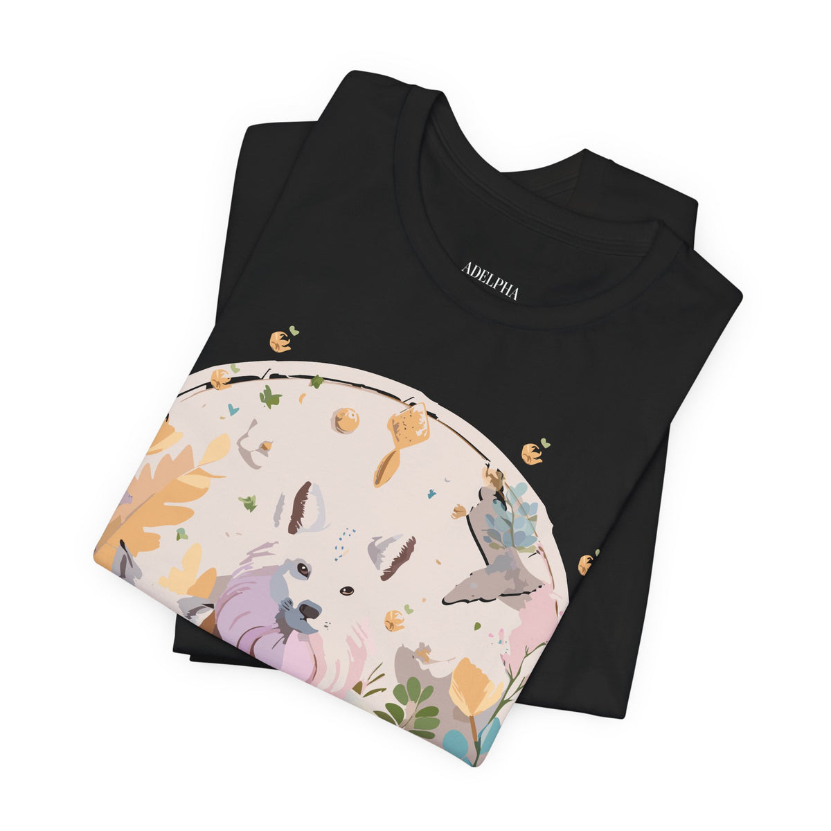 Medallion Graphic Unisex Cotton Bella+Canvas Tee with Floral Art Design m70