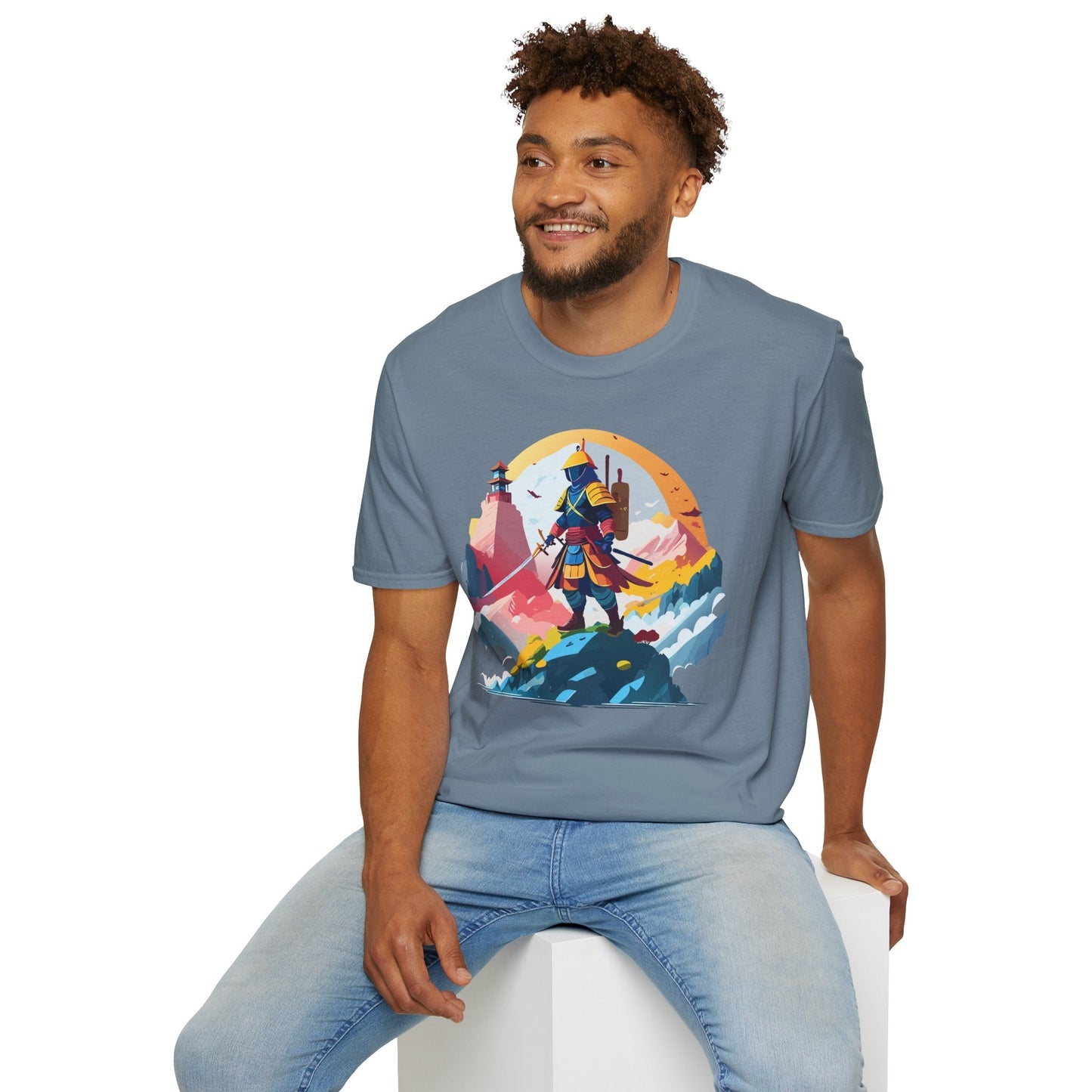 Samurai Unisex T Shirt Softstyle 64000 Short Sleeve Tee 100 Percent Cotton Breathable Comfort Fit