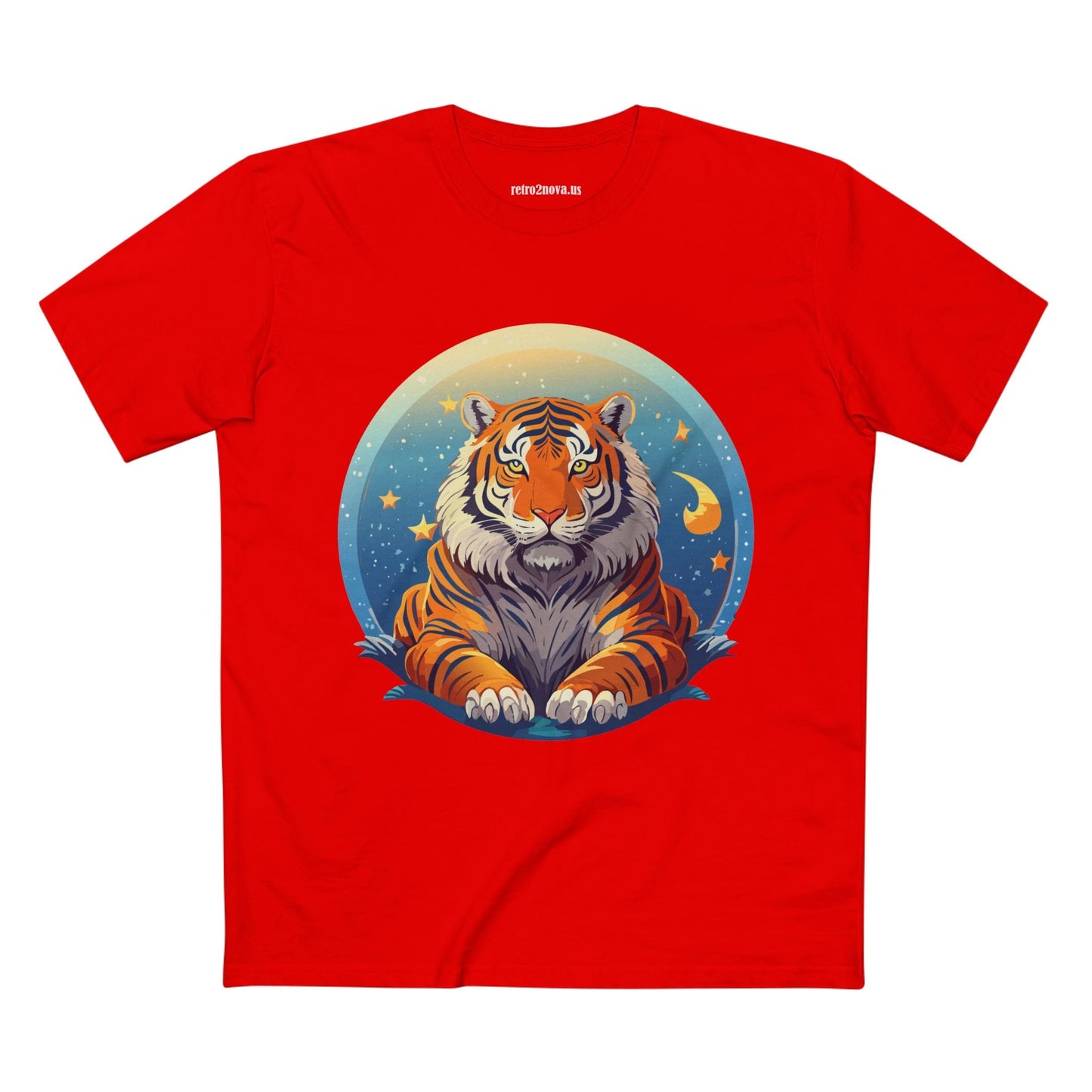 Tiger Animal Shirt Unisex Premium Cotton Tee With Original Art Design By Retro2Nova Soft Comfortable Everyday Wear