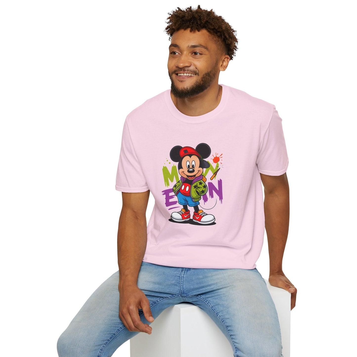 Unisex Cartoon T Shirt With Animals Animation Tee Premium Softstyle Gildan 64000