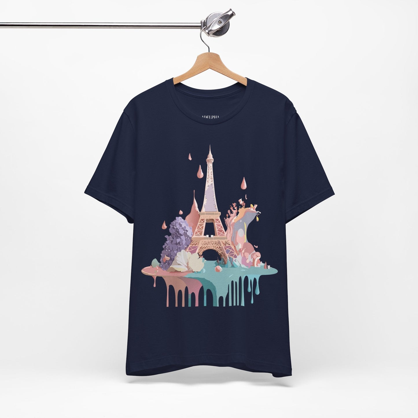 Paris Graphic Tee Unisex Short Sleeve Shirt With Vintage Inspired Adelpha Artwork