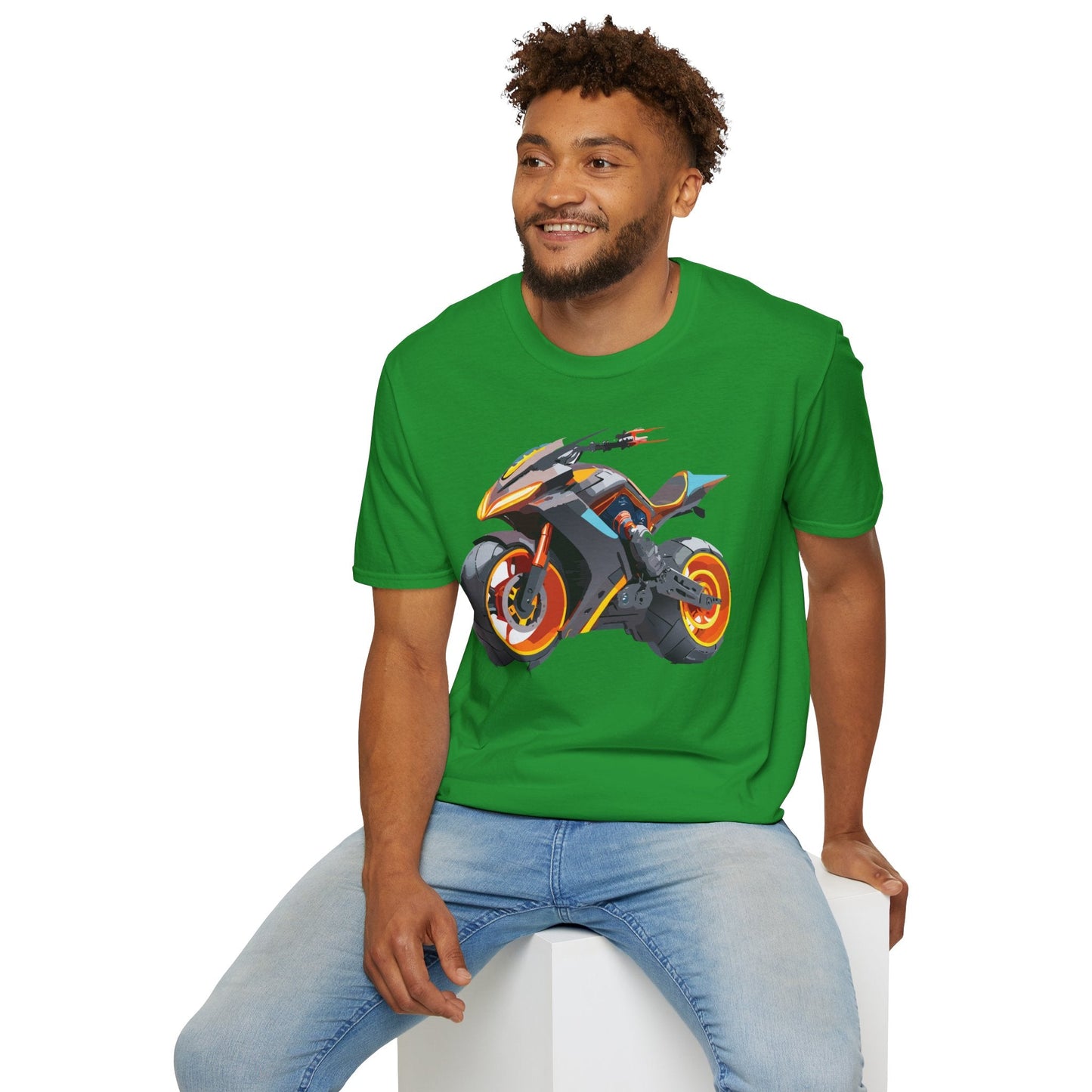 Unisex Bike T Shirt With Motorcycle Graphic MTB Tee Cotton Softstyle Comfort For Riders