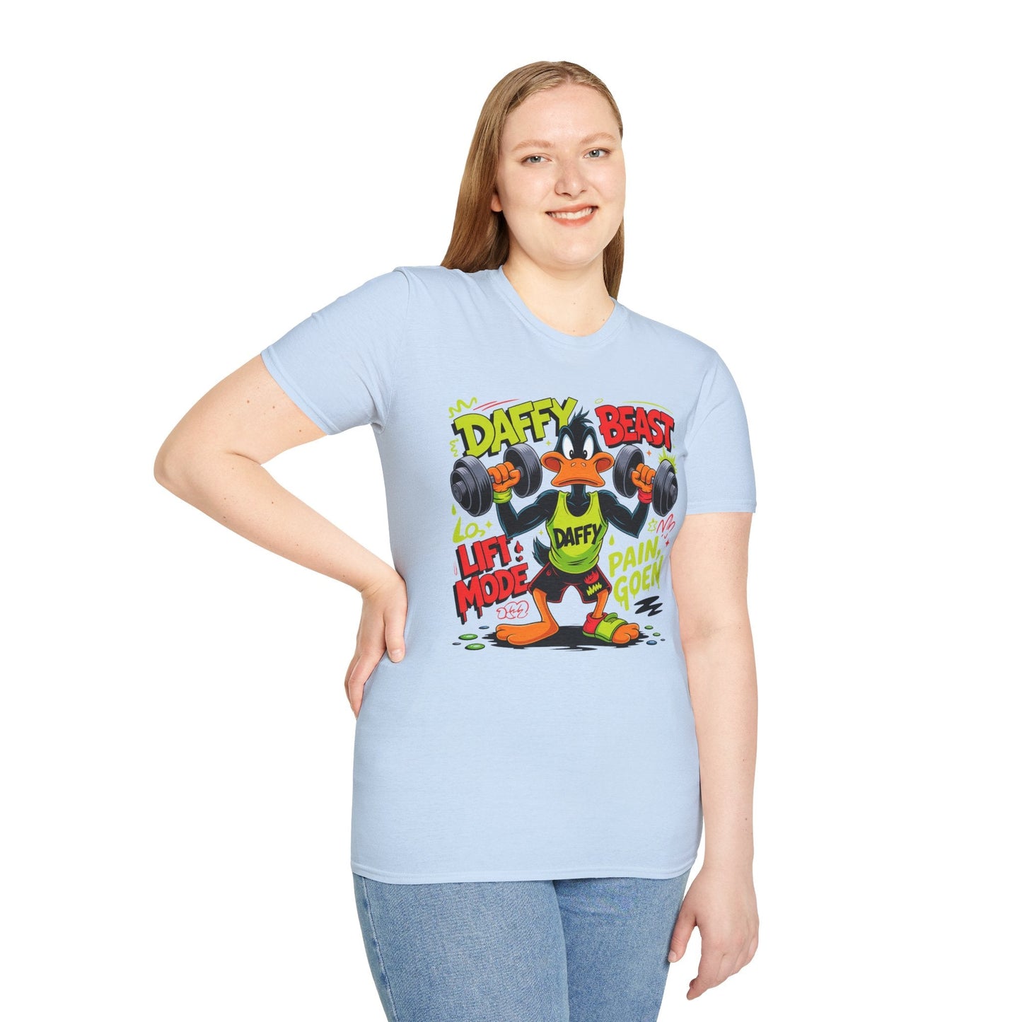 Cartoon T Shirt Funny Animals Print Unisex Animation Tee Gildan Softstyle 64000