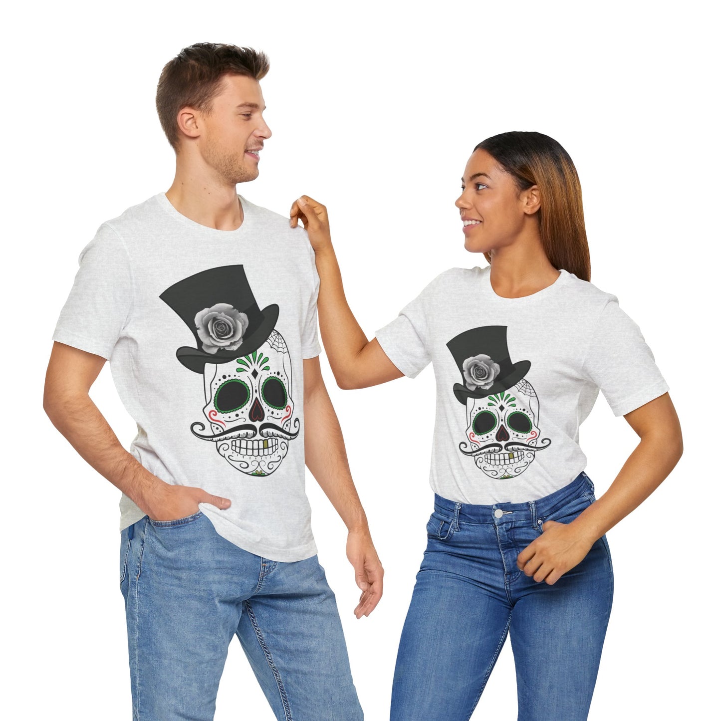 Unisex-T-Shirt aus Baumwolle mit Totenkopf