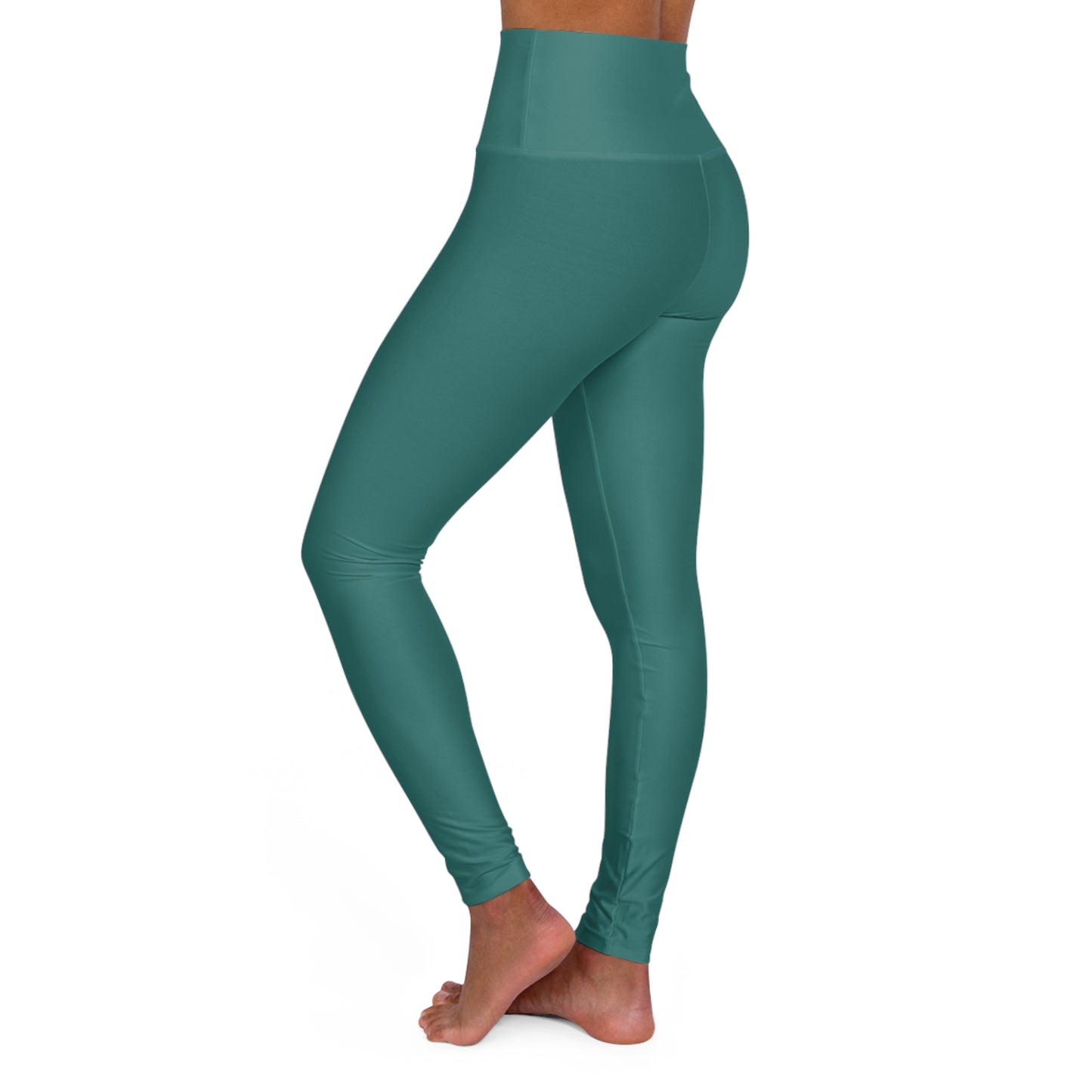 Pine Teal Color High-Waist Yoga Leggings Women's Seamless Poly-Span Stretchy Pants XS-2XL