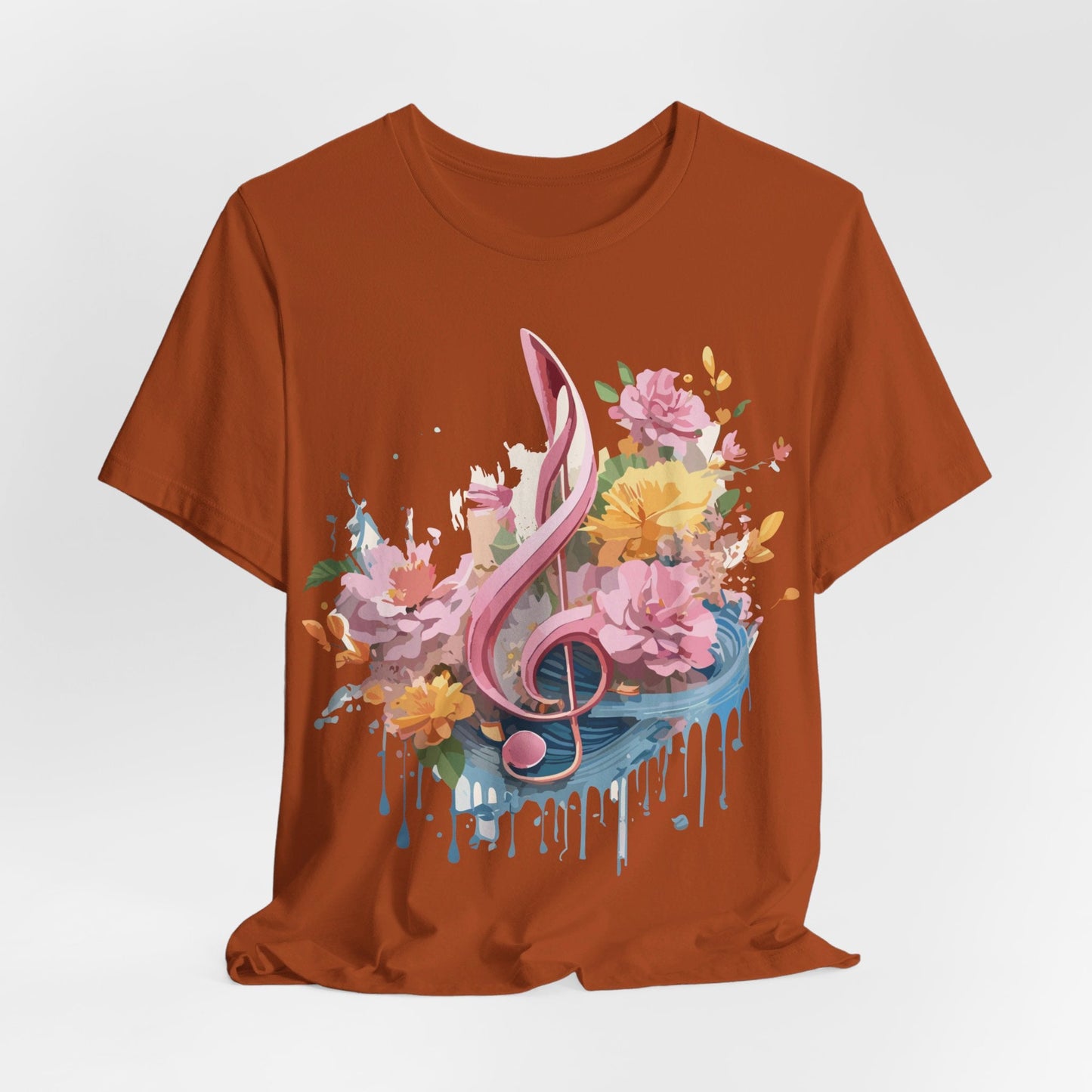 Music Graphic Unisex 100 Cotton Vintage Art with Musical Elements Tee 139