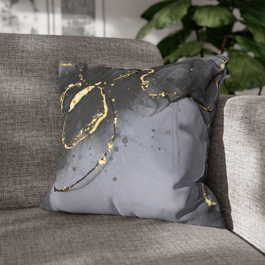 Faux Suede Pillowcase with Abstract print