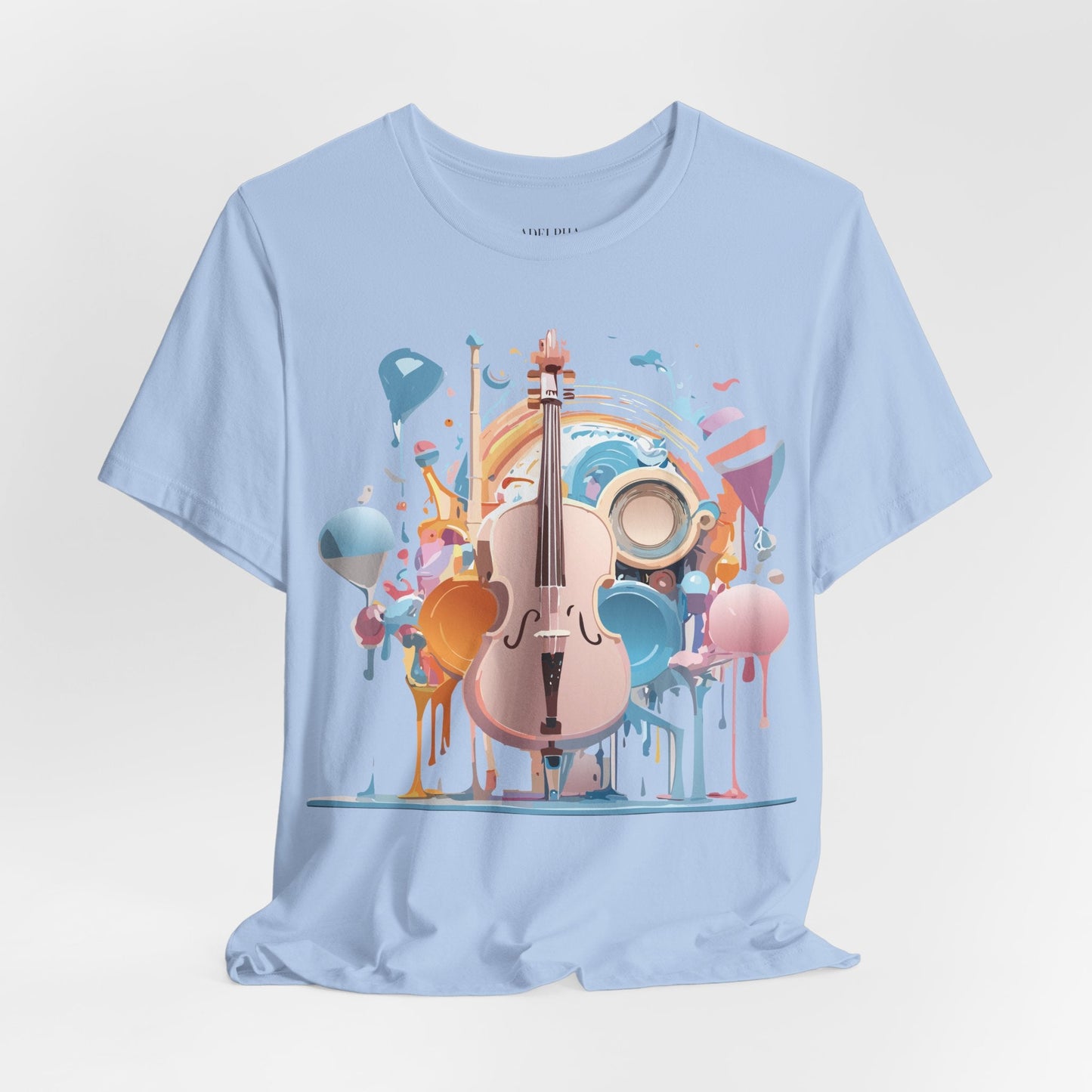 Music Graphic Unisex 100 Cotton Vintage Art with Musical Elements Tee 80