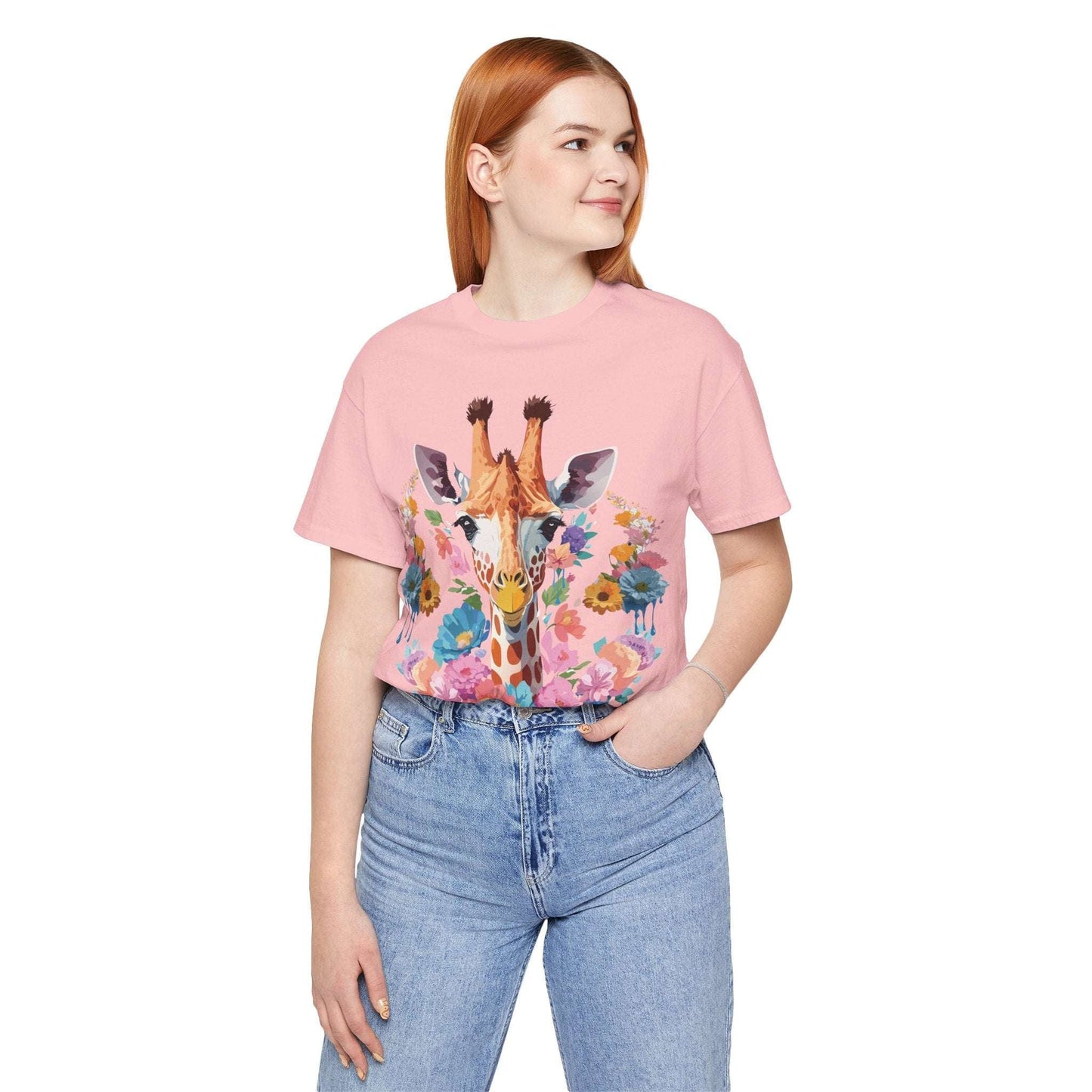 Giraffe Graphic Tee By Adelpha Unisex Short Sleeve Vintage Inspired Art Shirt Premium Quality