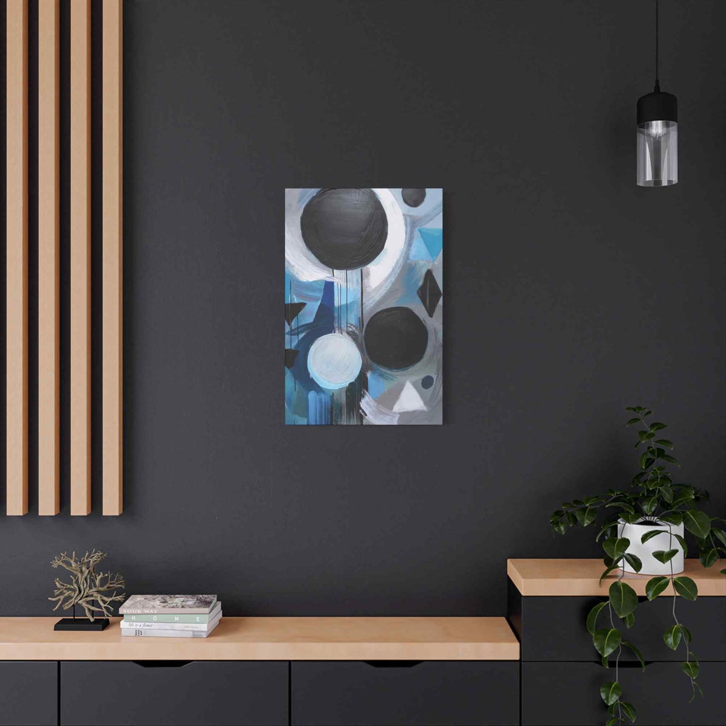 Blue Abstract Painting Print Canvas 20x24,20x30,24x30, 24x32,24x36,30x40, 32x48,36x48,40x60 Pine-Wood Inner Frame ABS-30