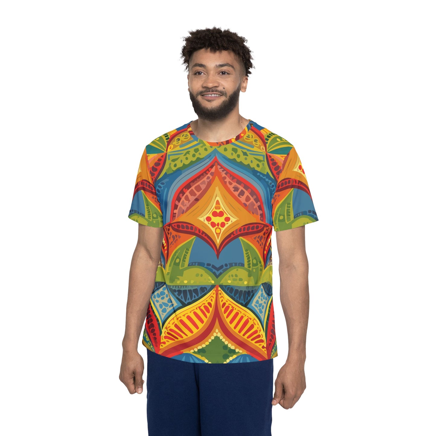 男女通用抽象圖案襯衫，抽像印花襯衫