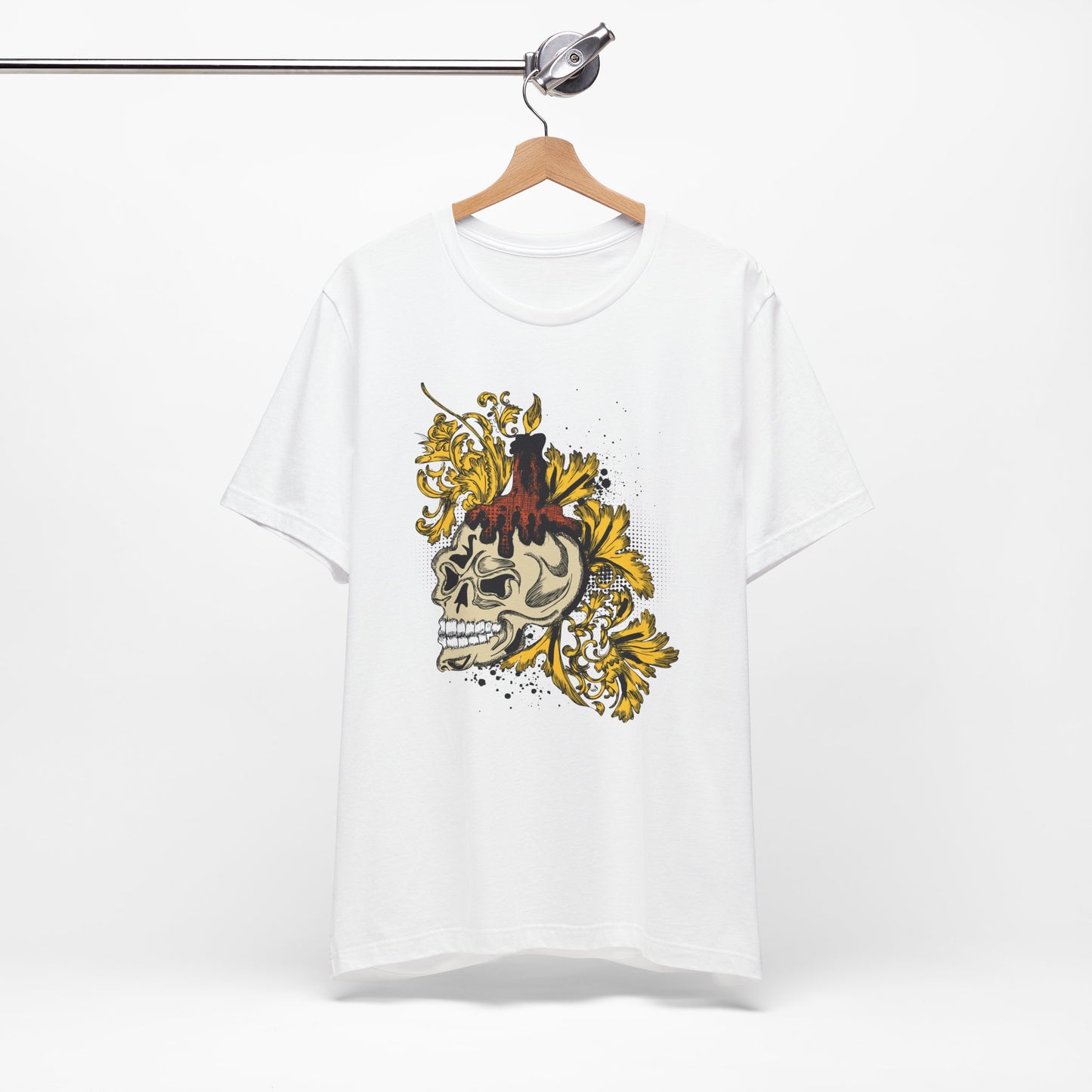 Rock Skull Graphic Design Tee, Skull Shirt, Vintage Tees, Art Design T-Shirt, Vintage Graphic Tee, Art Shirts with Skulls