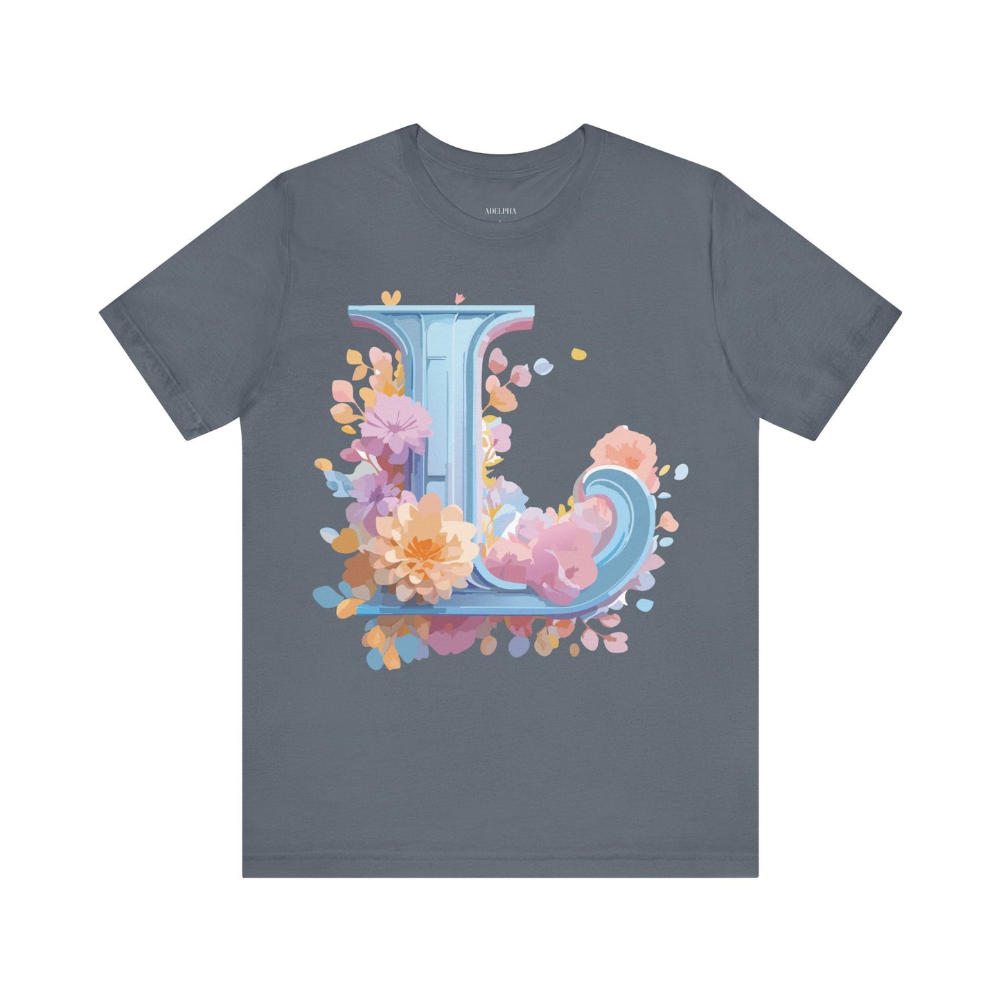 Unisex Letter L Graphic Tee Vintage Inspired Artwork Adelpha Short Sleeve Shirt Premium