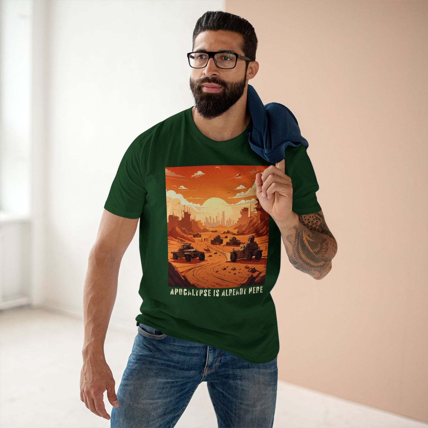 Retro2Nova Cataclysm Doomsday Unisex Premium Cotton Tee With Original Art Design