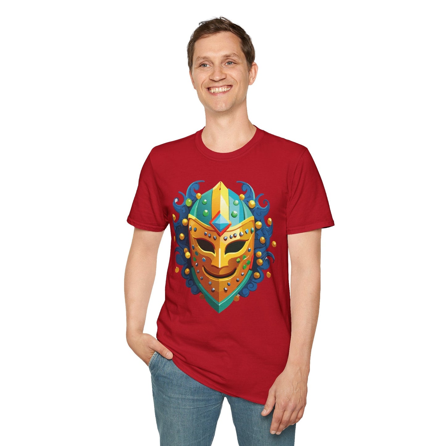 Mask Graphic Unisex Cotton Masquerade Design Artwork Tee 11