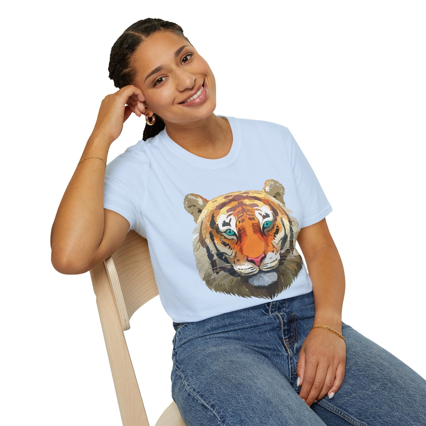 Tiger Shirt Unisex Animal Tee Gildan Softstyle 64000 Cotton Tee