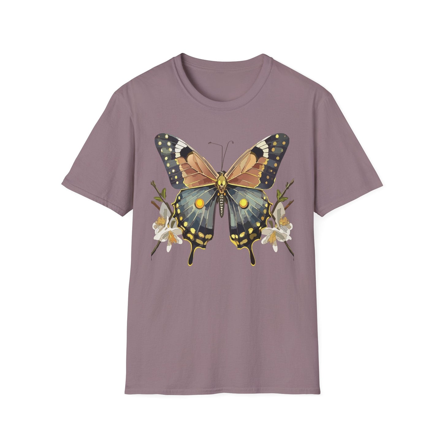 Butterfly Shirt Unisex Gildan Softstyle T Shirt Monarch Butterfly Tee 100 Percent Ring Spun Cotton