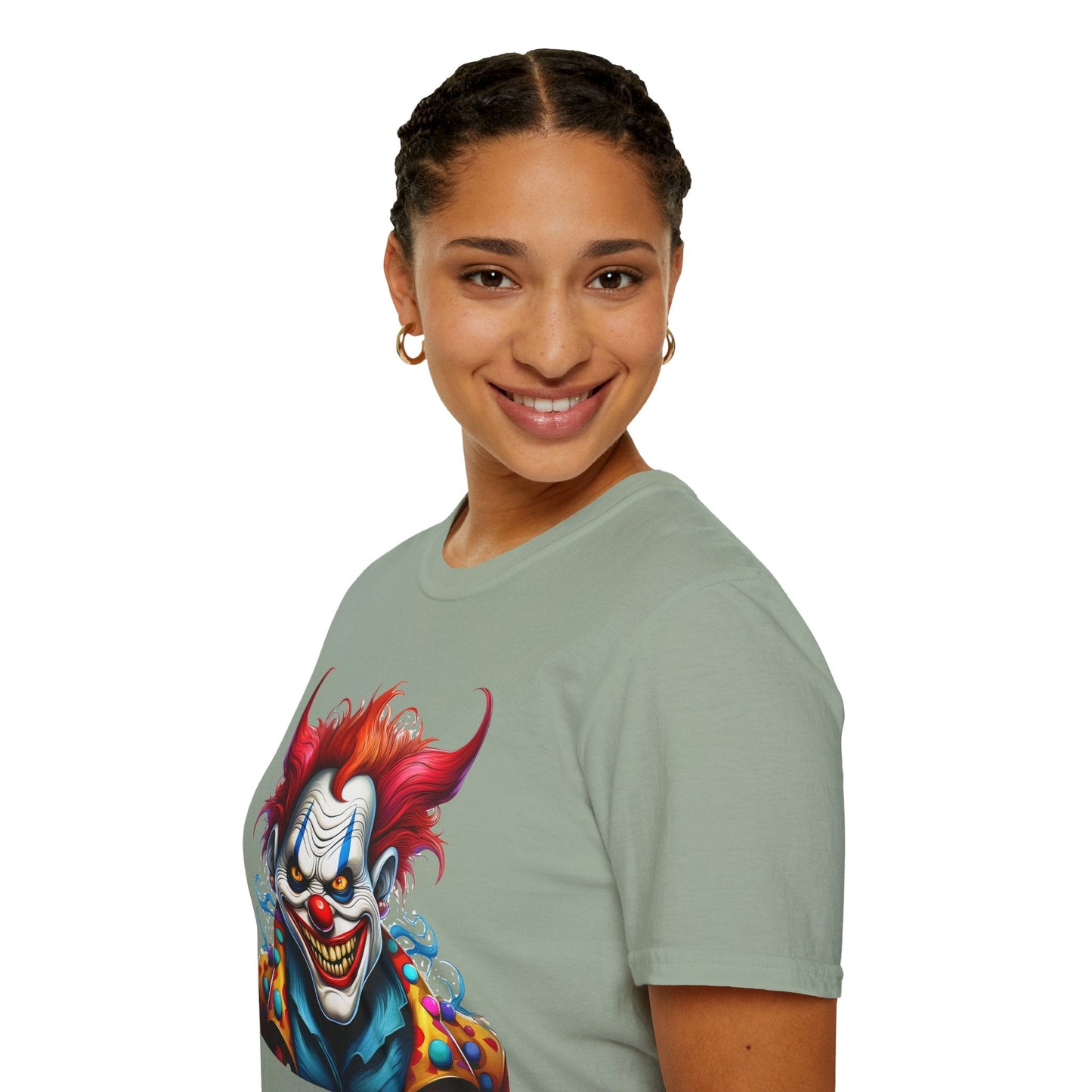 Clown Shirt Unisex Tee Circus Shirt Funny Man Shirt Scary Man Tee 100 Percent Cotton Gildan 64000