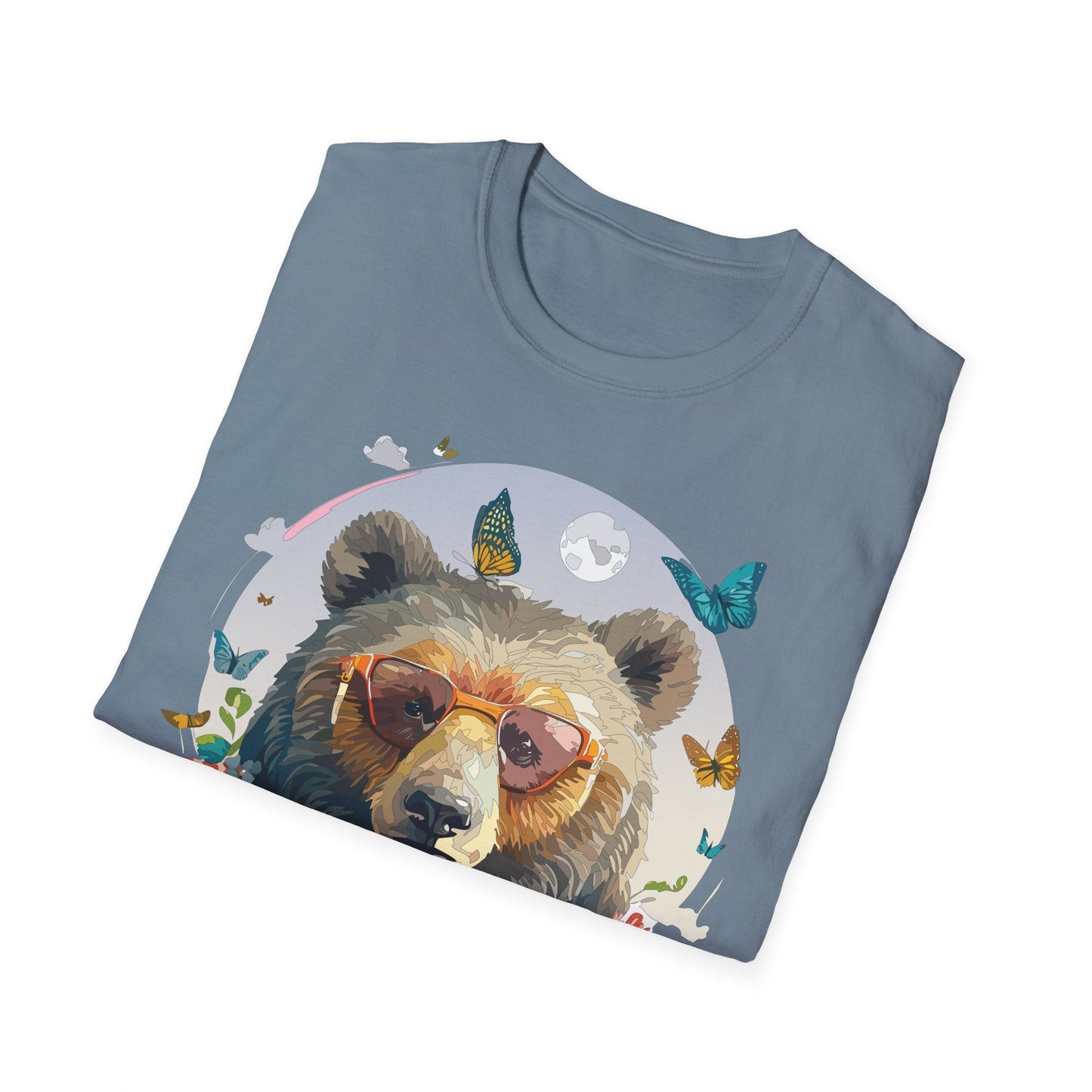 Bear T Shirt Unisex Softstyle Tee 100 Percent Ring Spun Cotton Gildan 64000 Comfortable Wear