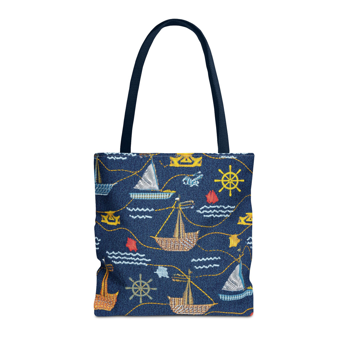 Denim Fabric Imitation Print Unisex Canvas Bag Poly Spun 3 Sizes Tote Bag 182-13