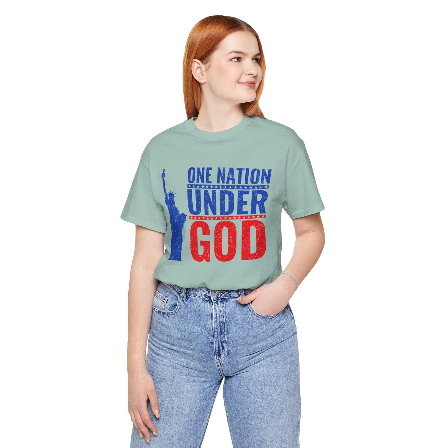 Statue of Liberty Patriotic Graphic Unisex Cotton T-Shirt a6