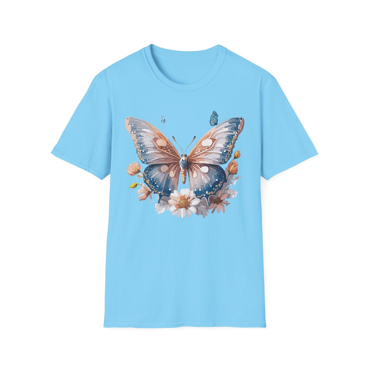 Butterfly Shirt Unisex Monarch Design Gildan 64000 Ring Spun Cotton Softstyle Tee For Comfort