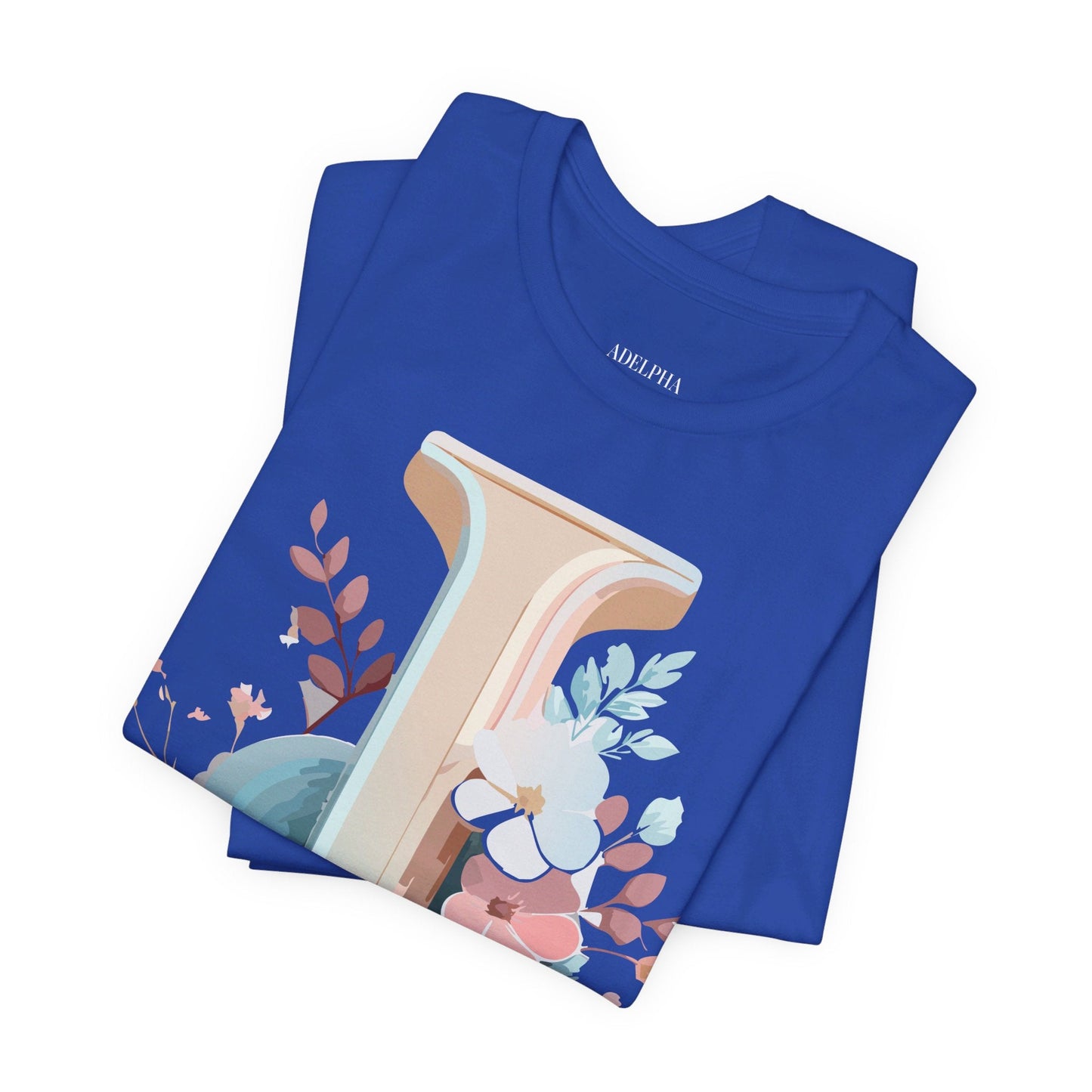 Letter J Shirt Graphic Unisex Tee With Original Vintage Inspired Artwork By Adelpha
