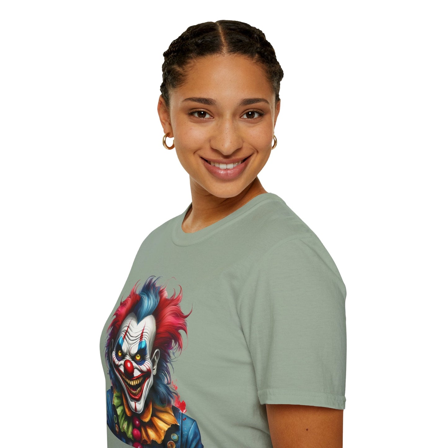 Unisex Clown Shirt Funny Man Tee Circus Theme Shirt Scary Man Shirt Softstyle Comfort