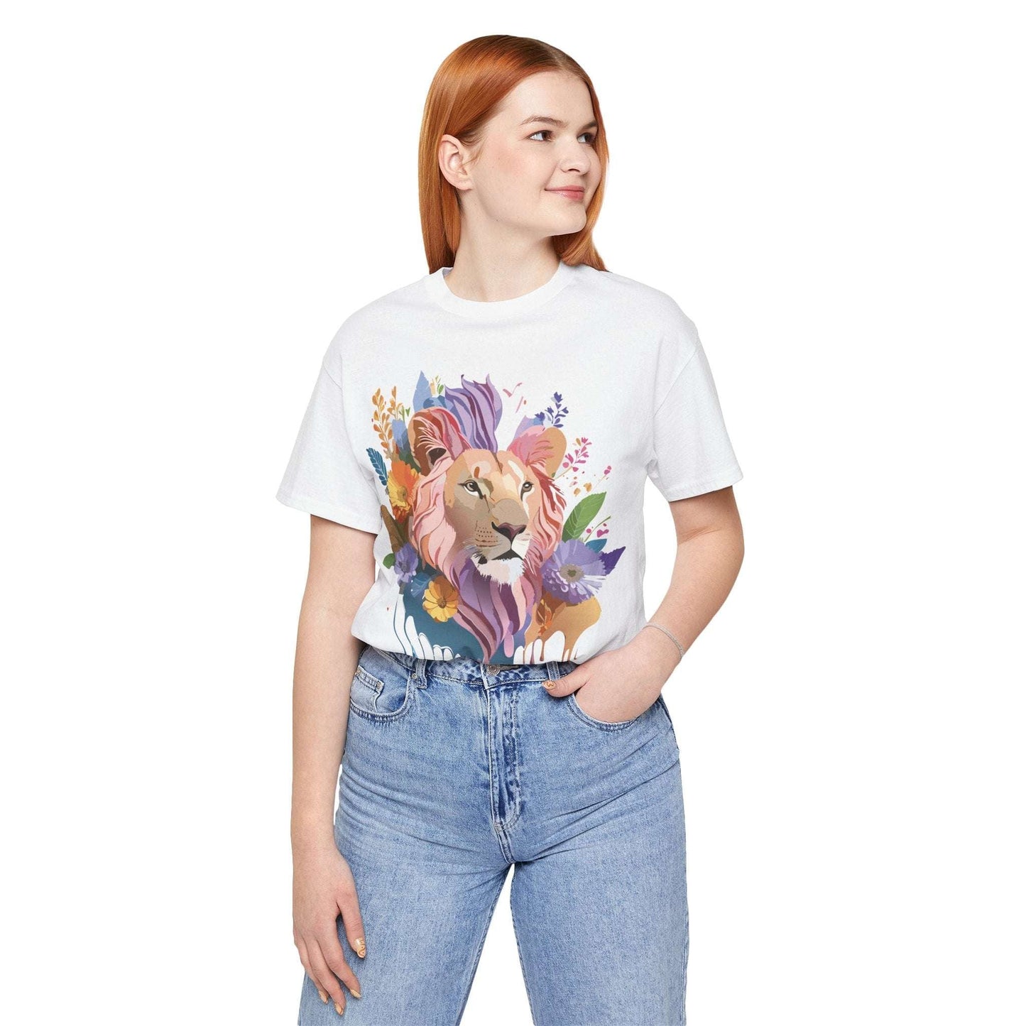 Lion Graphic Tee Unisex Short Sleeve Art Design From Adelpha Premium Vintage Inspired Tee