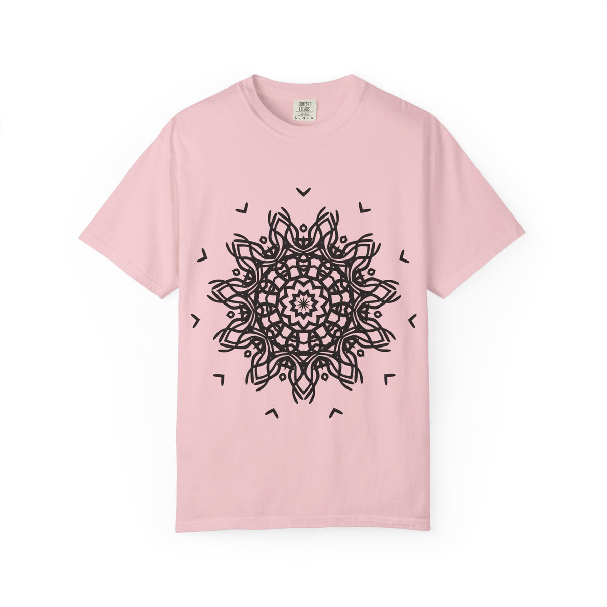 Unisex Garment Dyed Cotton T-Shirt with Mandala Graphic Design