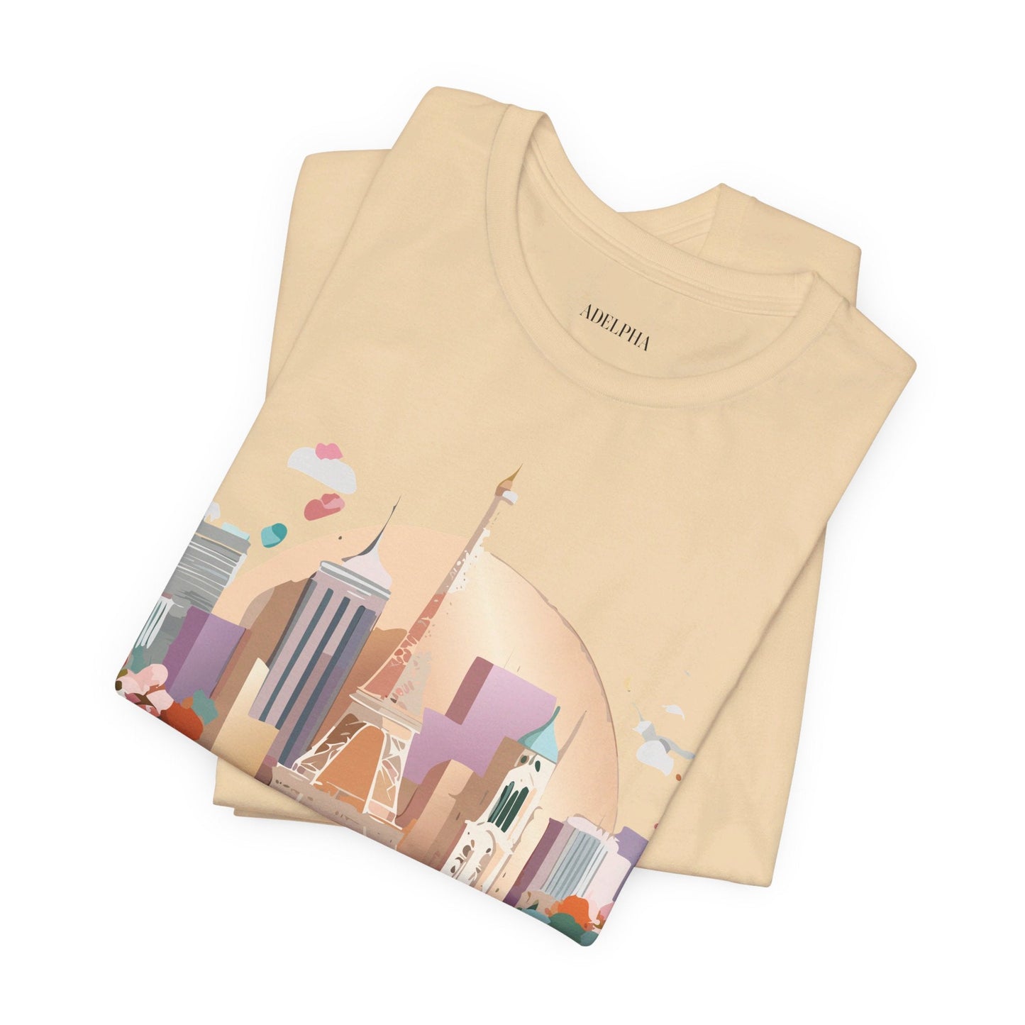 Tourist Shirt With Paris Graphic Tee Unisex Jersey Short Sleeve Art Design Adelpha Vintage Inspired
