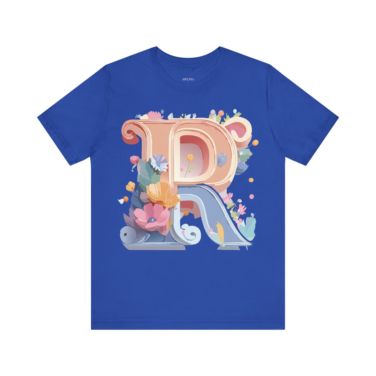 Letter R Graphic Unisex Cotton Bella+Canvas Tee with Art Letter Design