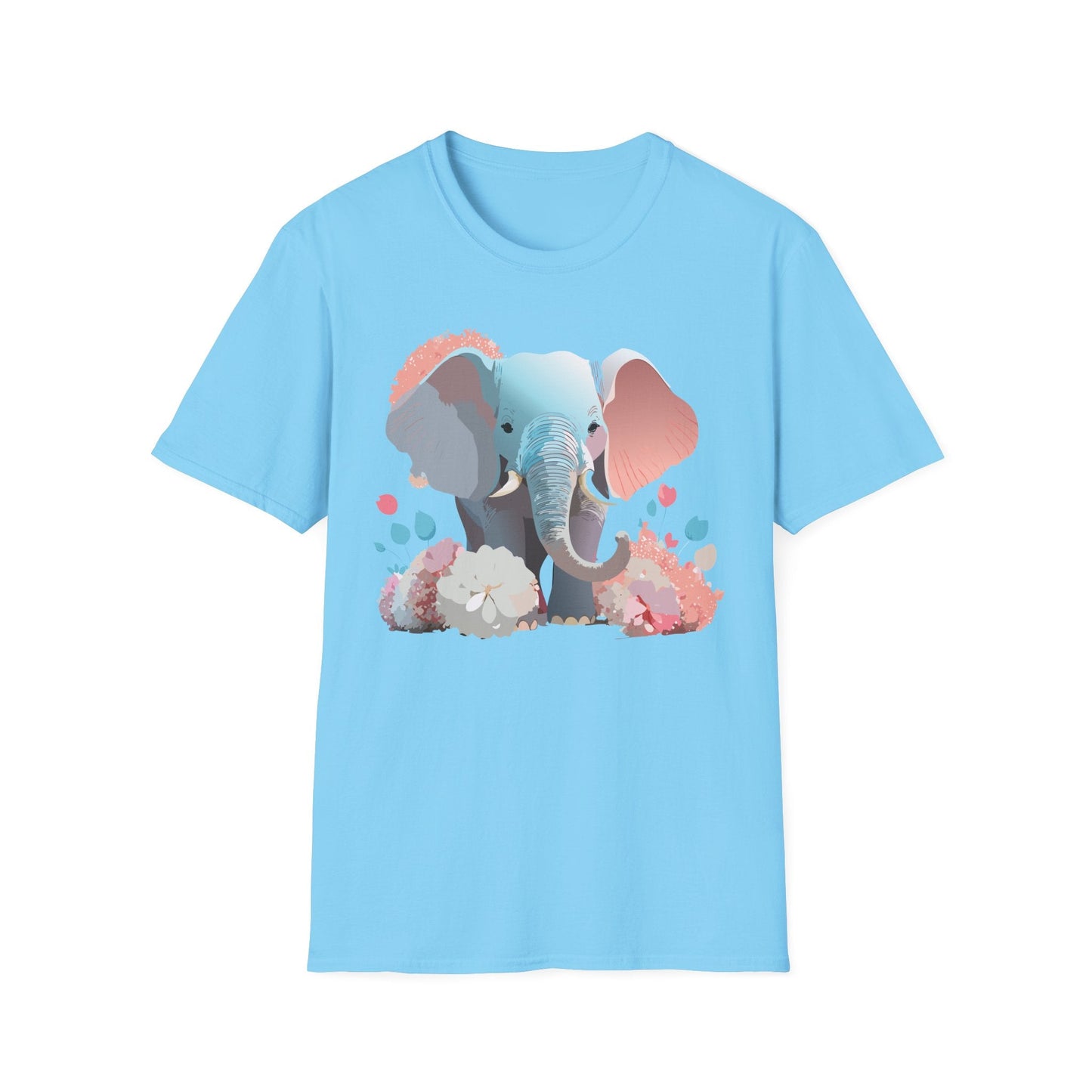 Elephant T Shirt Unisex Softstyle Graphic Tee With Elephant Animation Animal Print